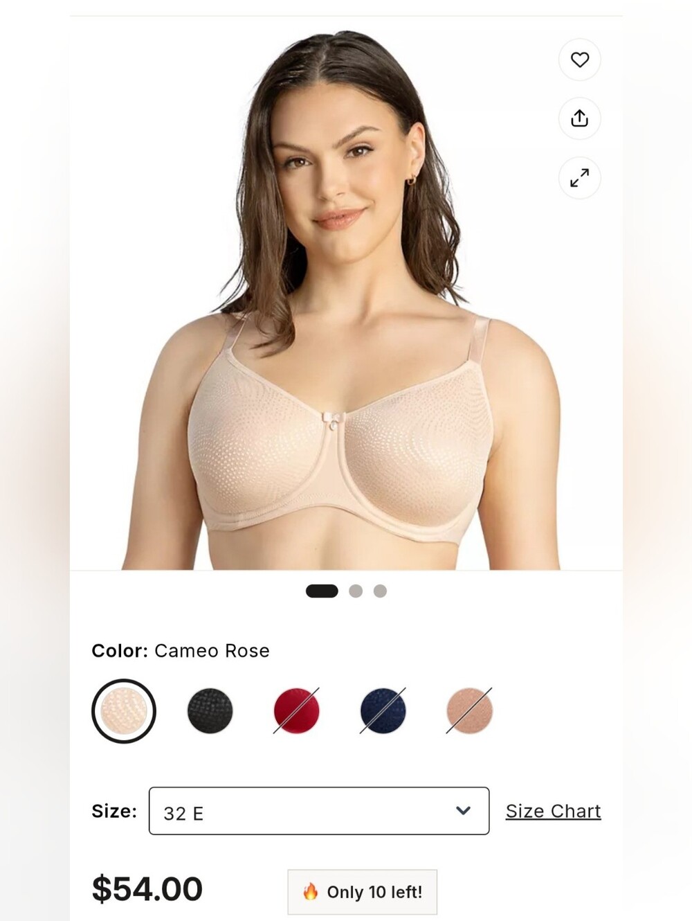 ๐๏ธ Parfait Minimizer Cameo Rose Underwire Full-Coverage Bra US 32DDD ๐๏ธ